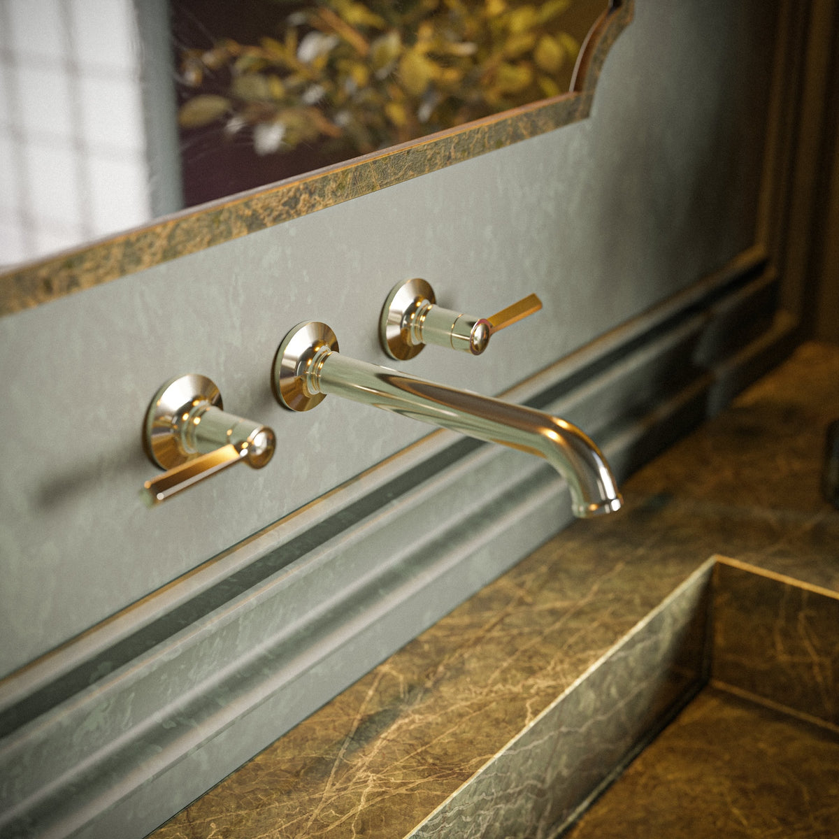 Baril BEAUMONT B20 Trim Only for Two Handles Wall-Mounted Lavatory Faucet, Drain Not Included T20-8044-00L (Baril photo)