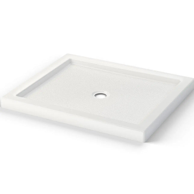 B3Round 4236 Acrylic Alcove Shower Base in White with Anti-slip Bottom with Center Drain - Plumbing Market