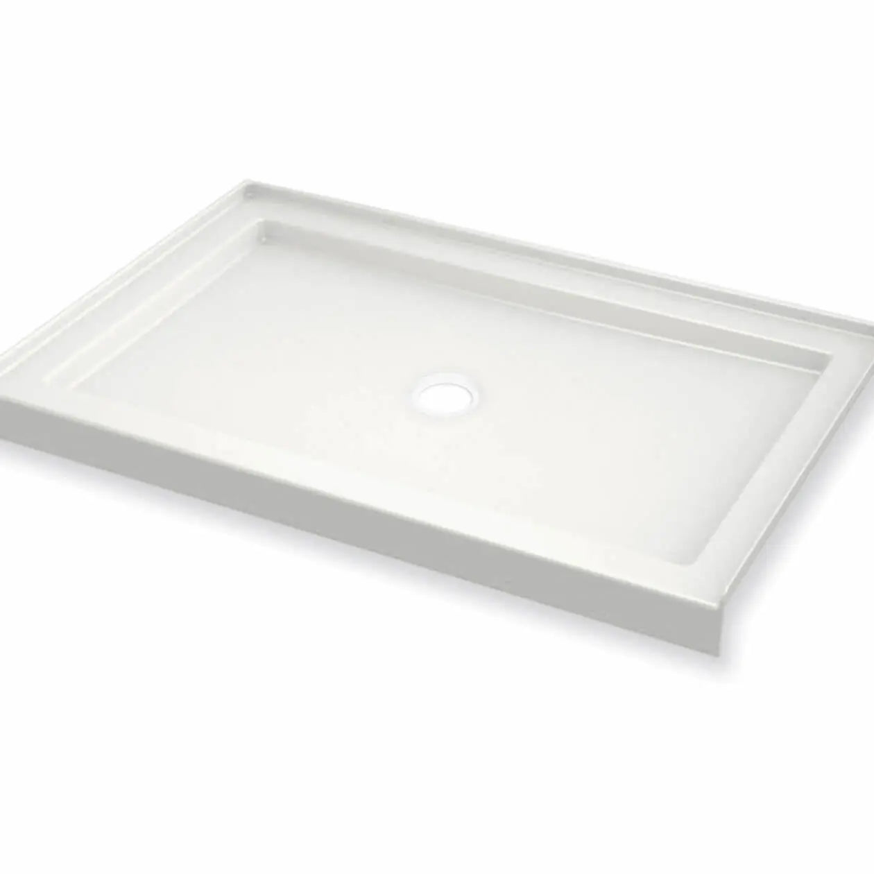 B3Round 4834 Acrylic Alcove Shower Base in White with Center Drain - Plumbing Market