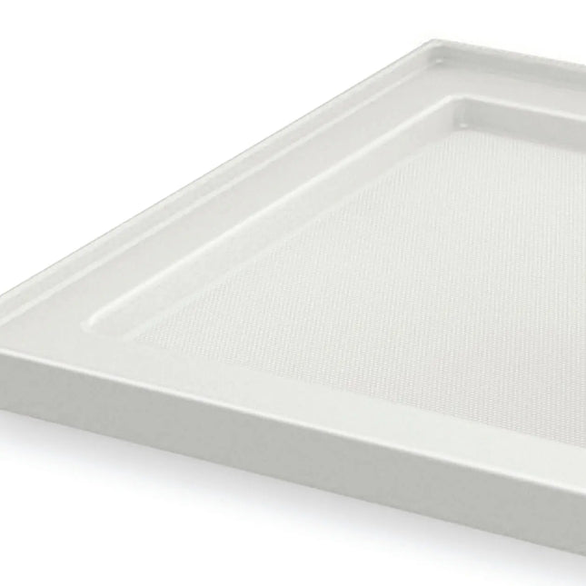 B3Round 6034 Acrylic Alcove Shower Base in White with Anti-slip Bottom with Center Drain - Plumbing Market