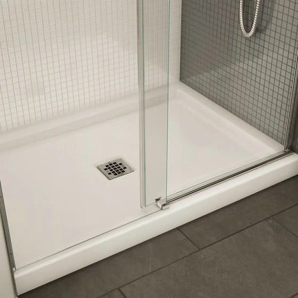 B3Square 4834 Acrylic Alcove Shower Base in White with Center Drain - Plumbing Market