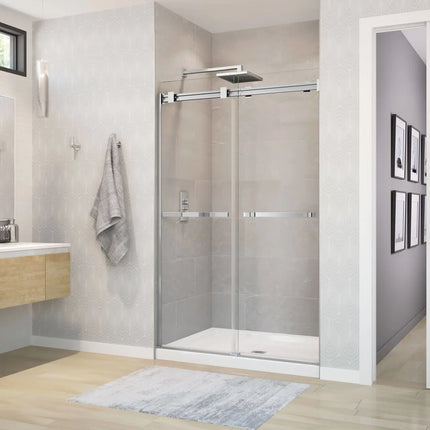 B3Square 4834 Acrylic Alcove Shower Base in White with Center Drain - Plumbing Market