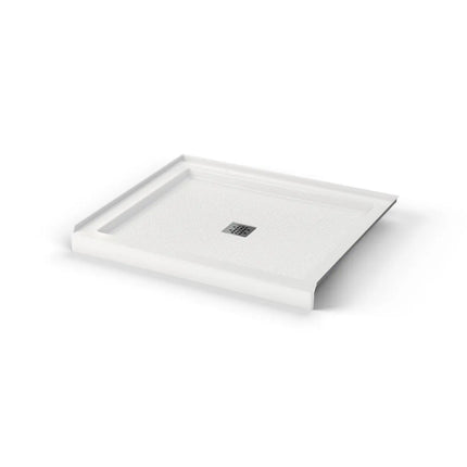 B3Square 4842 Acrylic Alcove Shower Base in White with Anti-slip Bottom with Center Drain - Plumbing Market