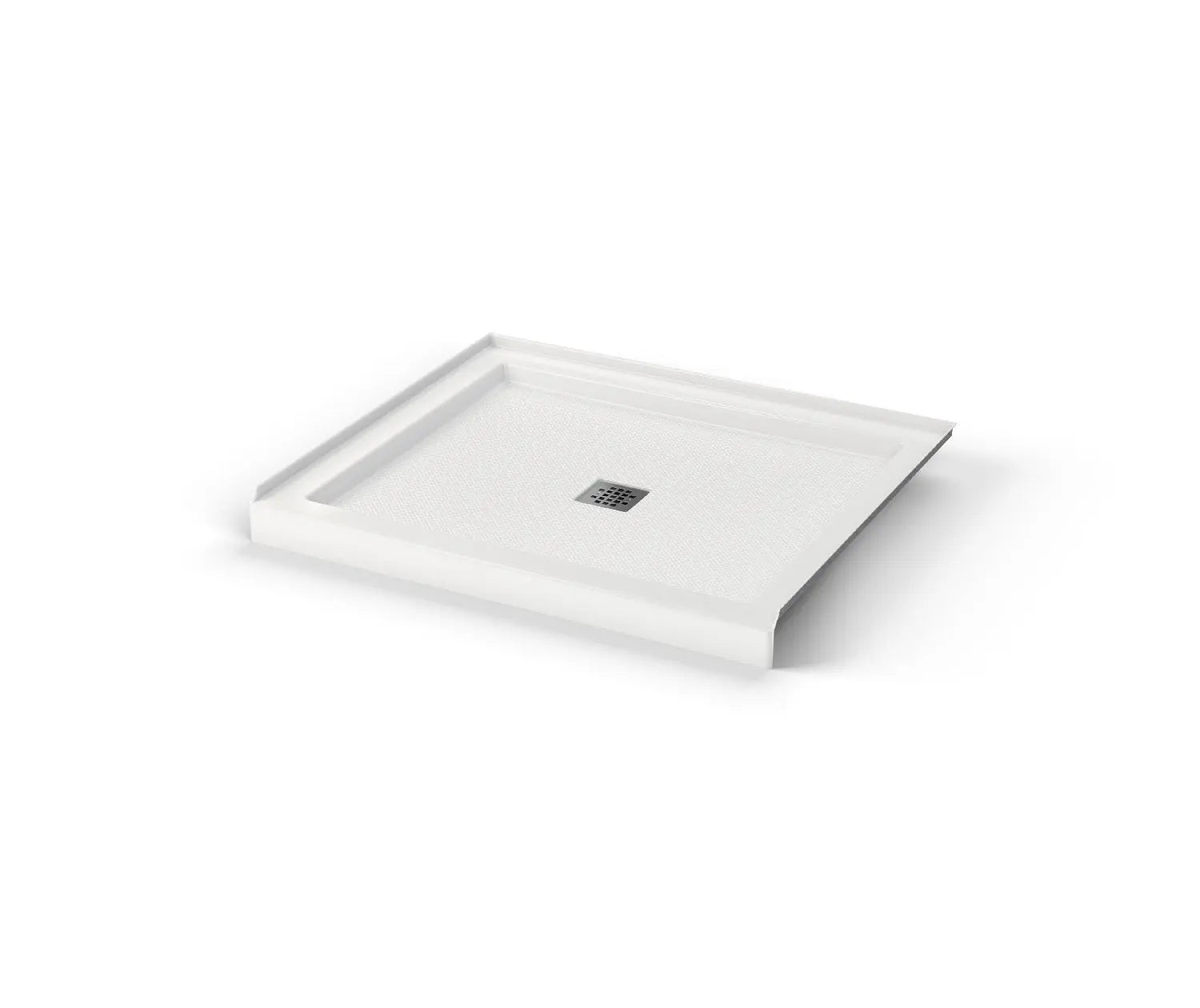 B3Square 4842 Acrylic Alcove Shower Base in White with Anti-slip Bottom with Center Drain - Plumbing Market
