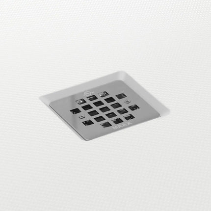 B3Square 4842 Acrylic Alcove Shower Base in White with Anti-slip Bottom with Center Drain - Plumbing Market