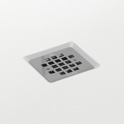 B3Square 4842 Acrylic Alcove Shower Base in White with Anti-slip Bottom with Center Drain - Plumbing Market