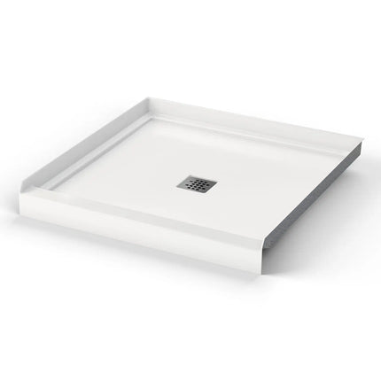 B3X 3636 Acrylic Alcove Shower Base with Center Drain in White - Plumbing Market