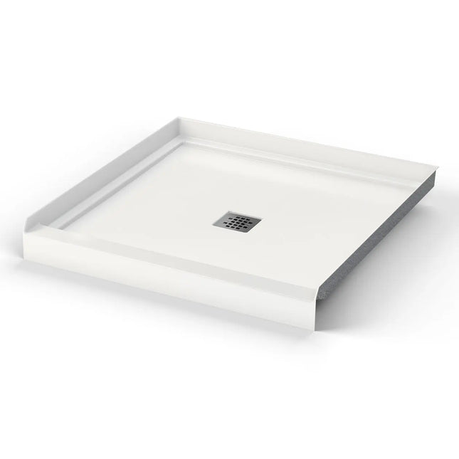 B3X 3636 Acrylic Alcove Shower Base with Center Drain in White - Plumbing Market