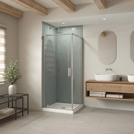 B3X 3636 Acrylic Corner Left or Right Shower Base with Center Drain in White - Plumbing Market