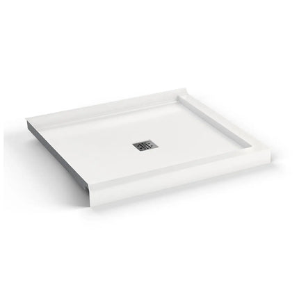 B3X 4236 Acrylic Corner Left Shower Base with Center Drain in White - Plumbing Market