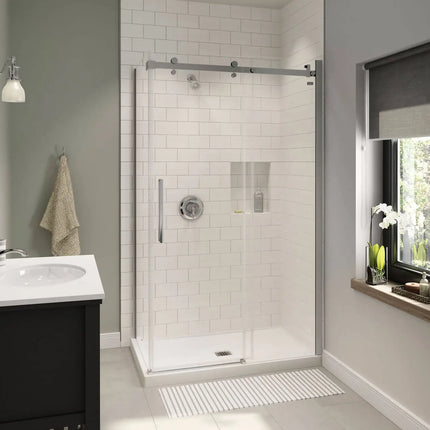 B3X 4836 Acrylic Corner Right Shower Base with Center Drain in White - Plumbing Market