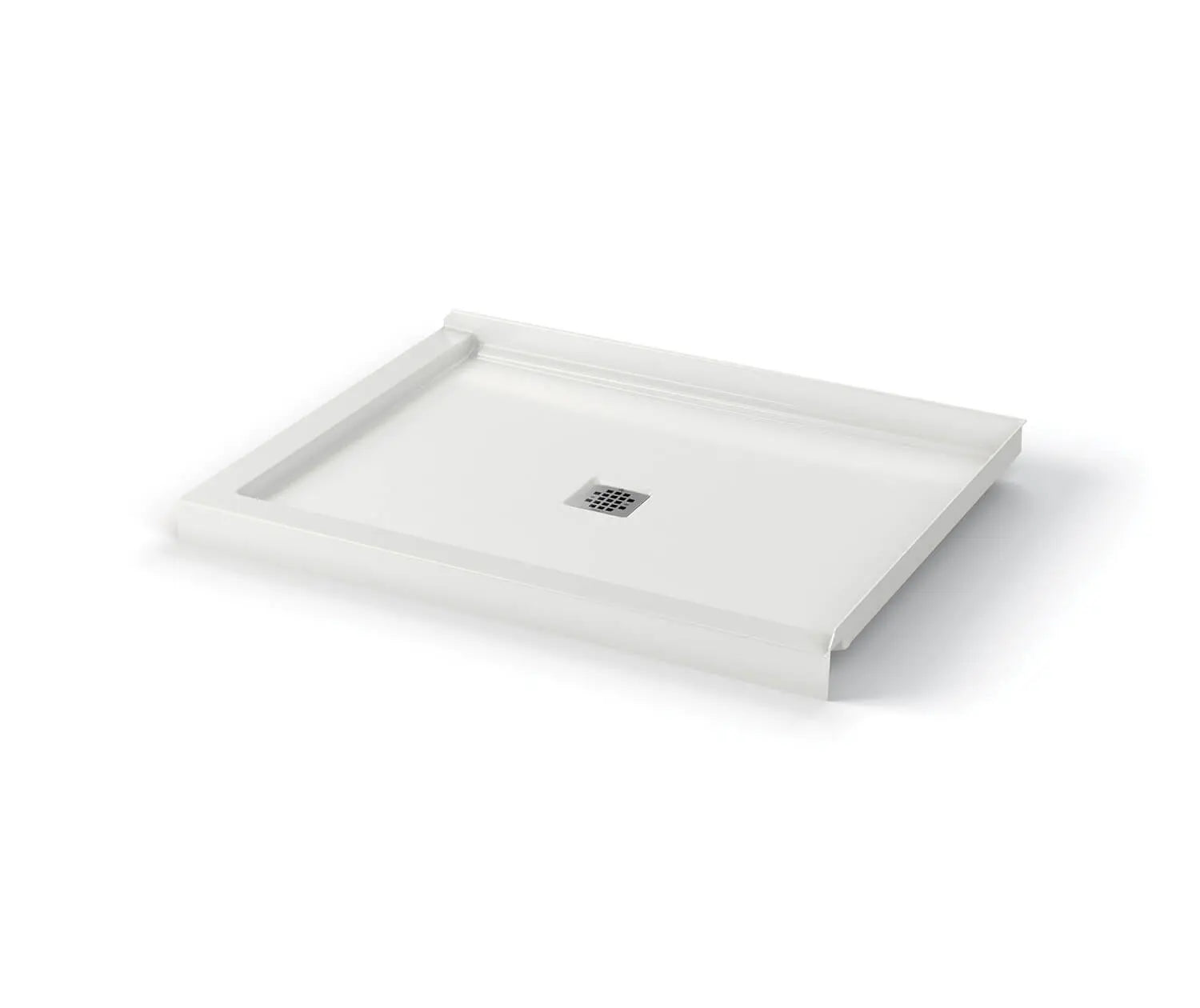 B3X 4836 Acrylic Corner Right Shower Base with Center Drain in White - Plumbing Market
