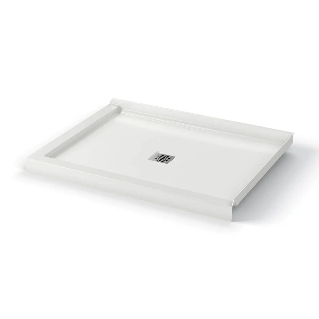 B3X 4836 Acrylic Corner Right Shower Base with Center Drain in White - Plumbing Market