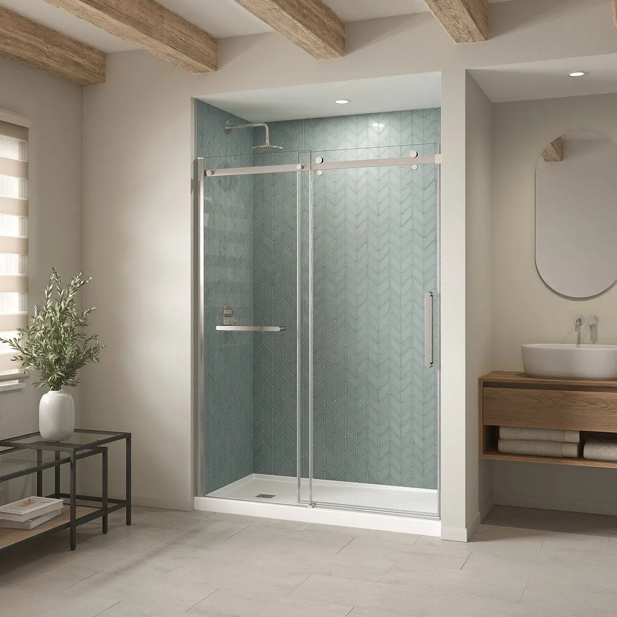 B3X 6032 Acrylic Alcove Shower Base with Left-Hand Drain in White - Plumbing Market