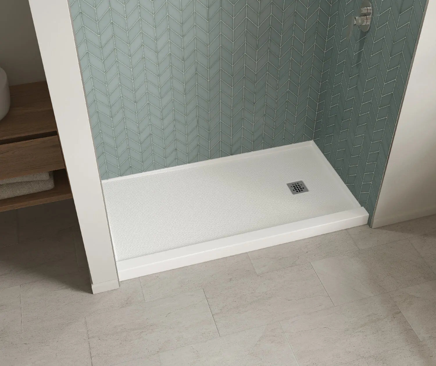 B3X 6032 Acrylic Alcove Shower Base with Right-Hand Drain in White - Plumbing Market