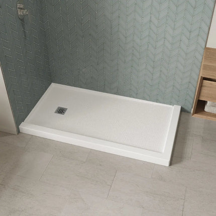 B3X 6032 Acrylic Corner Left Shower Base with Left-Hand Drain in White - Plumbing Market