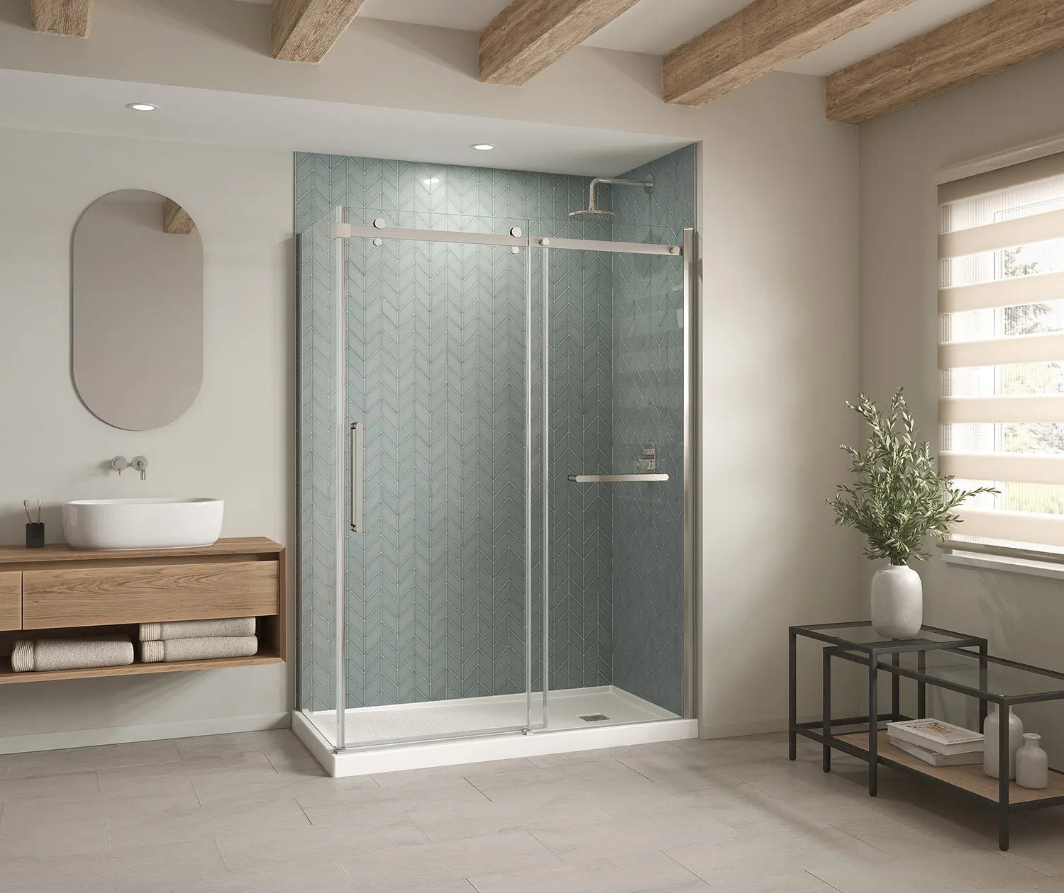 B3X 6032 Acrylic Corner Right Shower Base with Right-Hand Drain in White - Plumbing Market