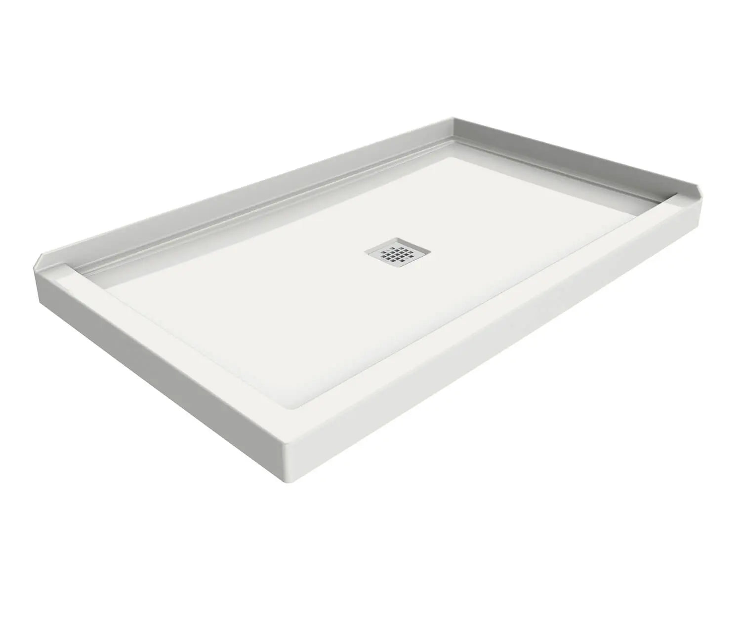 B3X 6036 Acrylic Corner Right Shower Base with Center Drain in White - Plumbing Market