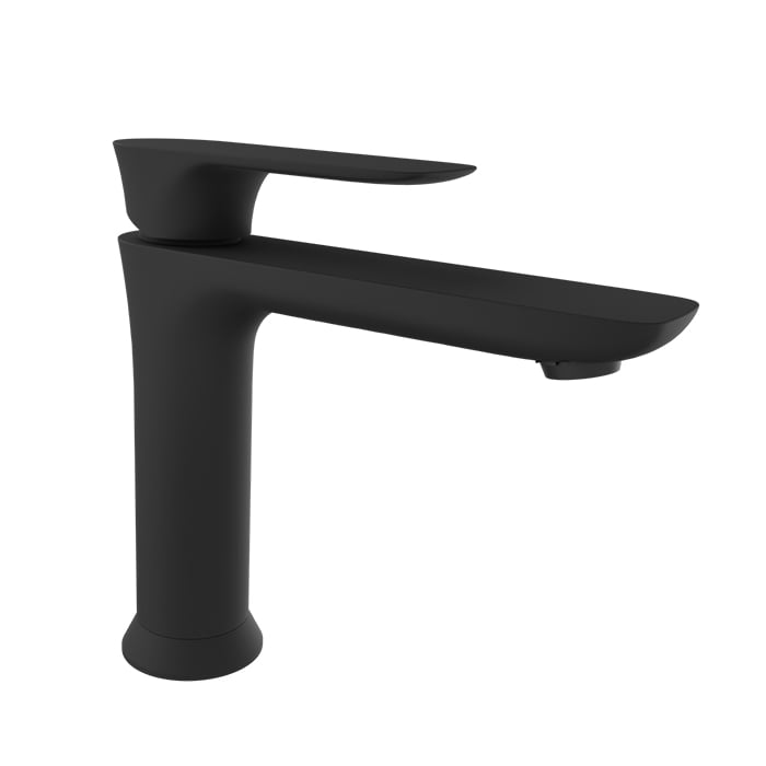 Baril SENS B45 Single-Hole Lavatory Faucet, Drain Included B45-1010-1PL in Matte Black