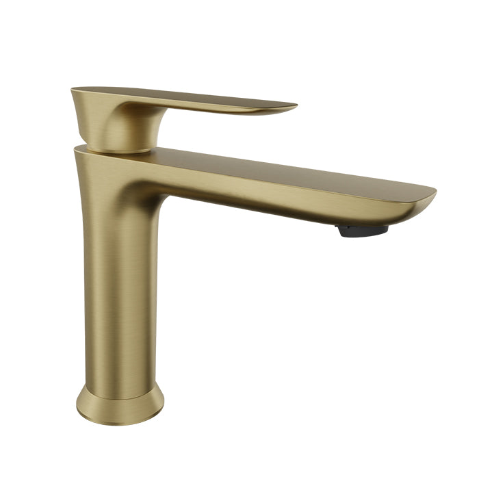 Baril SENS B45 Single-Hole Lavatory Faucet, Drain Included B45-1010-1PL in Satin Brass