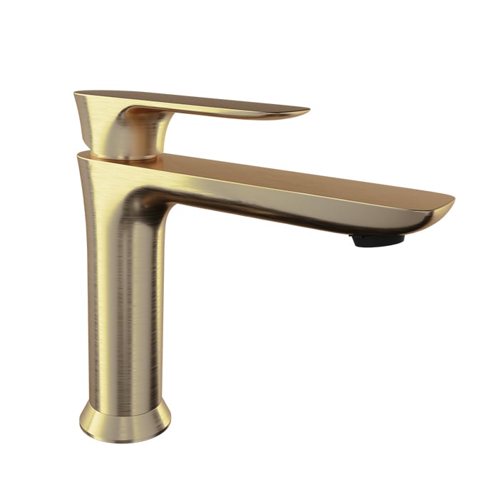 Baril SENS B45 Single-Hole Lavatory Faucet, Drain Included B45-1010-1PL in Warm Gold