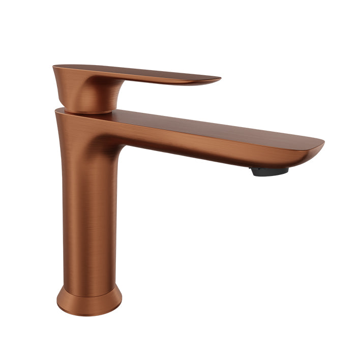 Baril SENS B45 Single-Hole Lavatory Faucet, Drain Included B45-1010-1PL in Satin Copper
