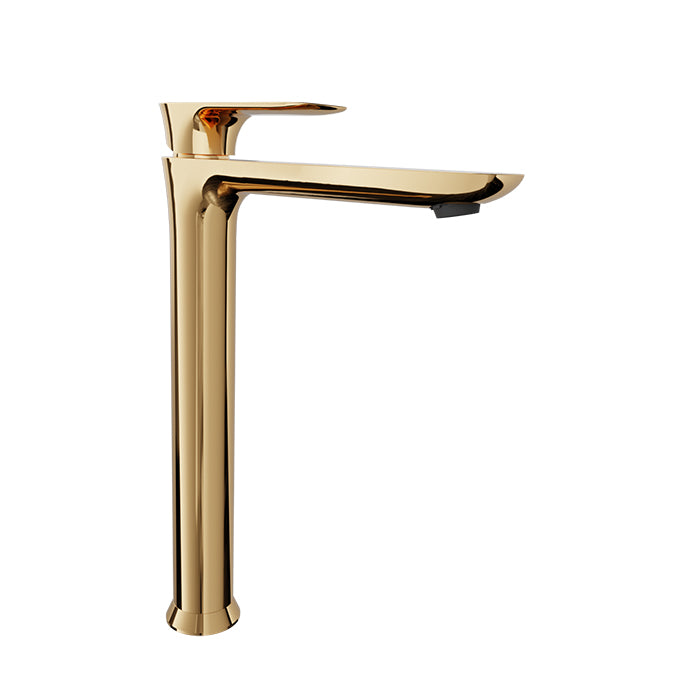 Baril SENS B45 High Single-Hole Lavatory Faucet, Drain Not Included B45-1020-00L in Gold