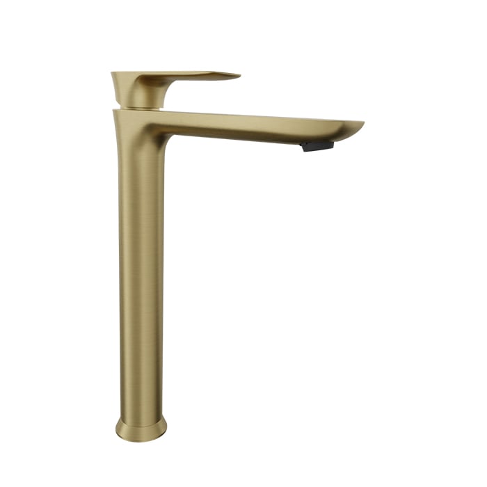 Baril SENS B45 High Single-Hole Lavatory Faucet, Drain Not Included B45-1020-00L in Satin Brass