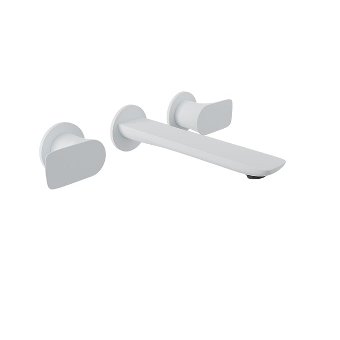 Baril SENS B45 Two Handles Wall-Mounted Lavatory Faucet, Drain Not Included B45-8041-00L in White