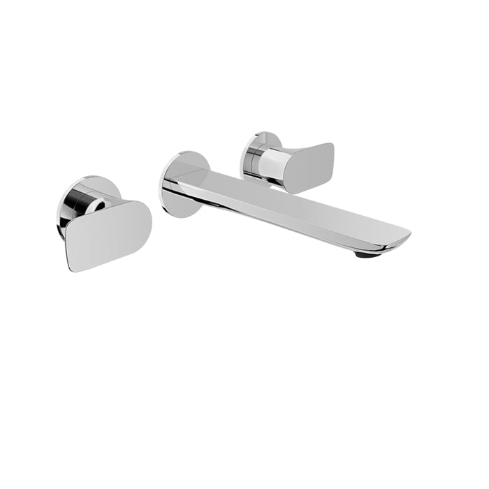 Baril SENS B45 Two Handles Wall-Mounted Lavatory Faucet, Drain Not Included B45-8041-00L – Chrome photo (photo shows Chrome; shown for finishes Baril has not photographed)