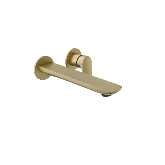 Baril SENS B45 Single Lever Wall-Mounted Lavatory Faucet, Drain Not Included B45-8100-04L in Satin Brass
