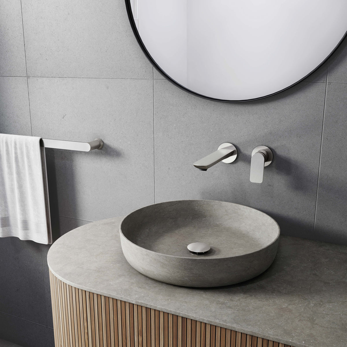 Baril SENS B45 Single Lever Wall-Mounted Lavatory Faucet, Drain Not Included B45-8100-04L (Baril photo)