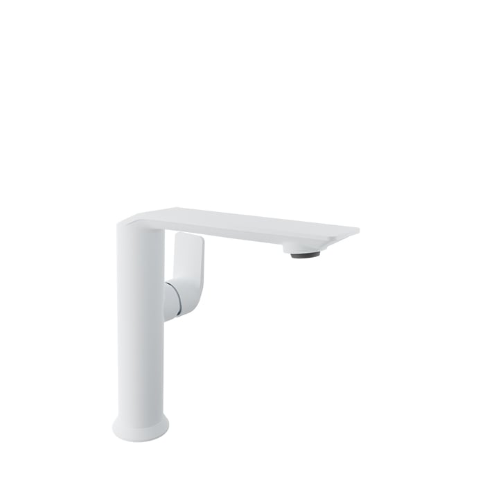 Baril PROFILE B46 Medium Single-Hole Lavatory Faucet, Drain Not Included B46-1035-00L in White