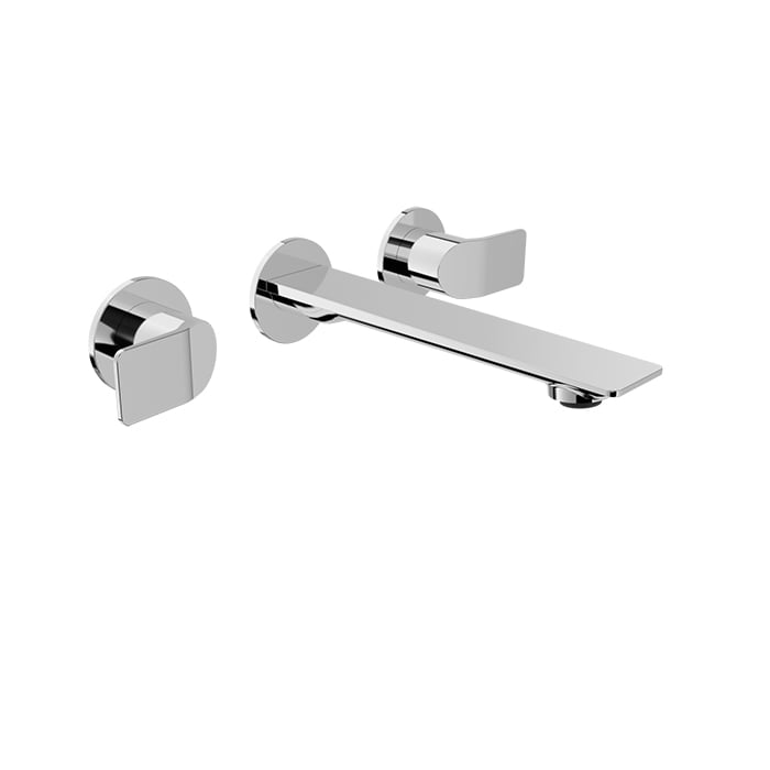 Baril PROFILE B46 Two Handles Wall-Mounted Lavatory Faucet, Drain Not Included B46-8041-00L in Chrome