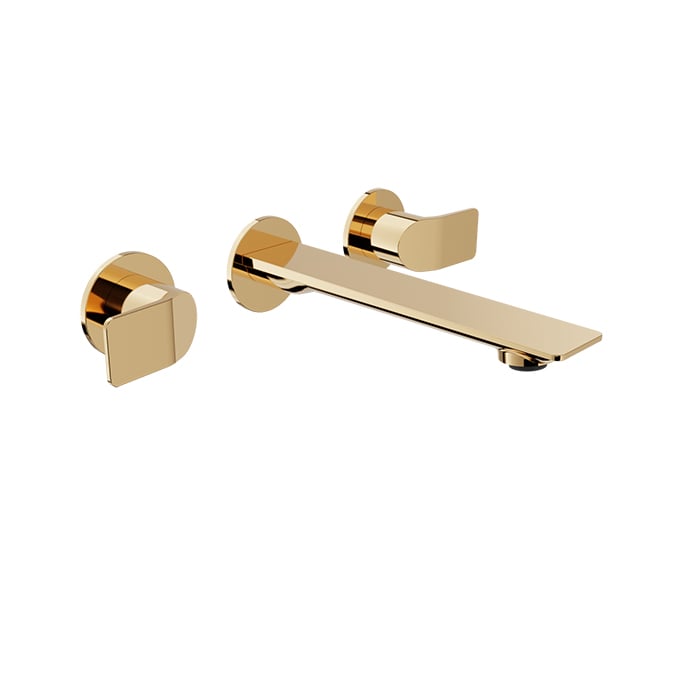 Baril PROFILE B46 Two Handles Wall-Mounted Lavatory Faucet, Drain Not Included B46-8041-00L in Gold