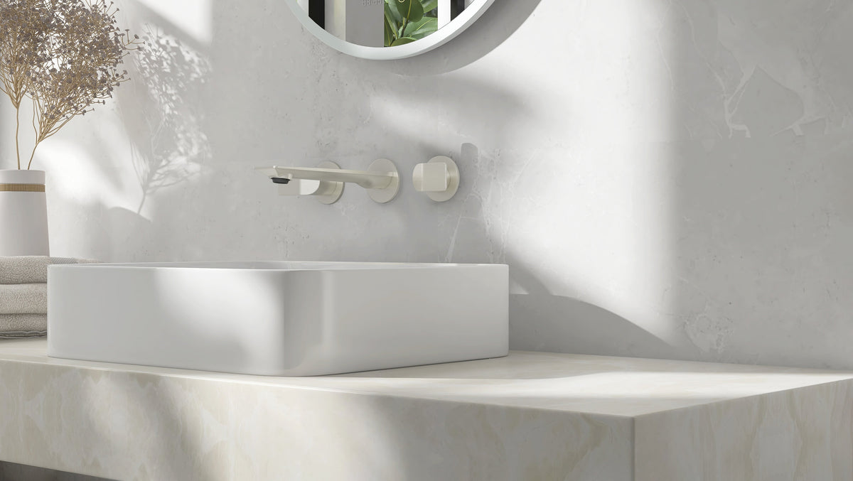 Baril PROFILE B46 Two Handles Wall-Mounted Lavatory Faucet, Drain Not Included B46-8041-00L (Baril photo)