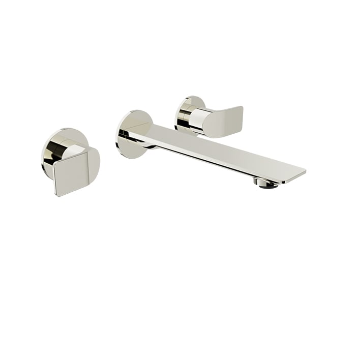 Baril PROFILE B46 Two Handles Wall-Mounted Lavatory Faucet, Drain Not Included B46-8041-00L in Polished Nickel