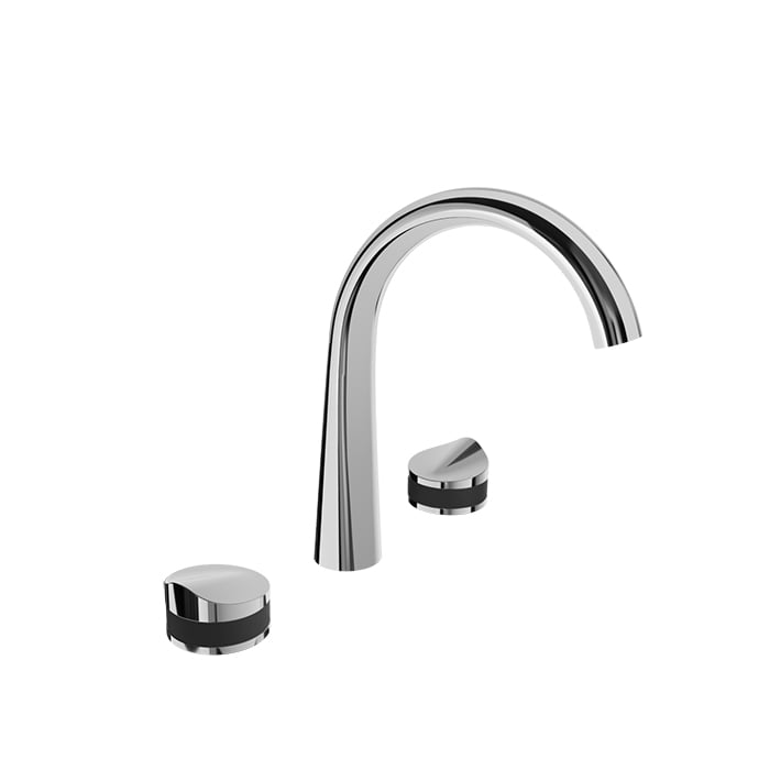 Baril FLORA B47 8" C/C Lavatory Faucet, Drain Included B47-8009-00L – Chrome / Smokey photo (photo shows Chrome / Smokey; shown for finishes Baril has not photographed)