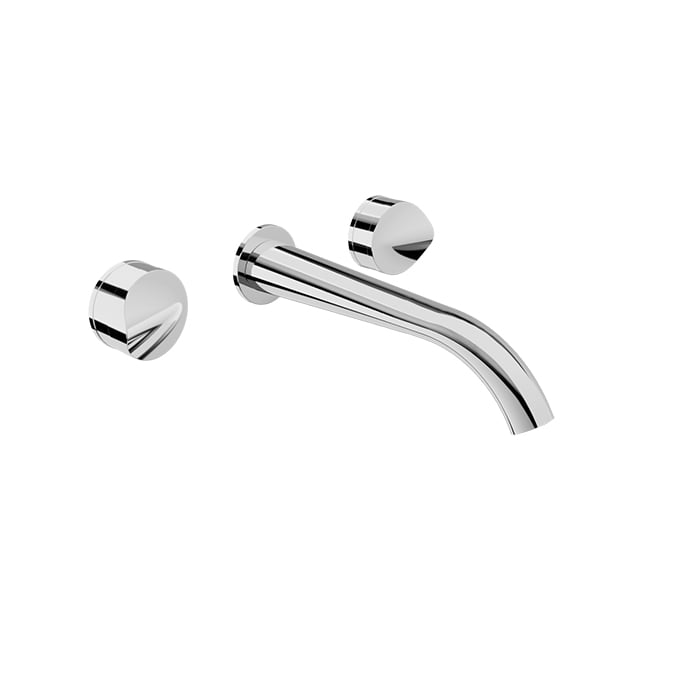 Baril FLORA B47 Two Handles Wall-Mounted Lavatory Faucet, Drain Not Included B47-8041-00L in Chrome