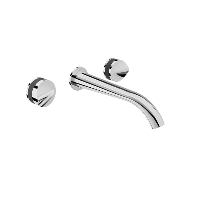 Baril FLORA B47 Two Handles Wall-Mounted Lavatory Faucet, Drain Not Included B47-8041-00L in Chrome / Smokey