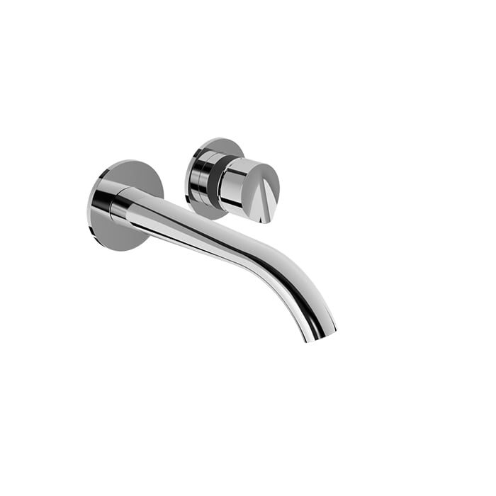 Baril FLORA B47 Single Lever Wall-Mounted Lavatory Faucet, Drain Not Included B47-8100-00L – Chrome / Smokey photo (photo shows Chrome / Smokey; shown for finishes Baril has not photographed)