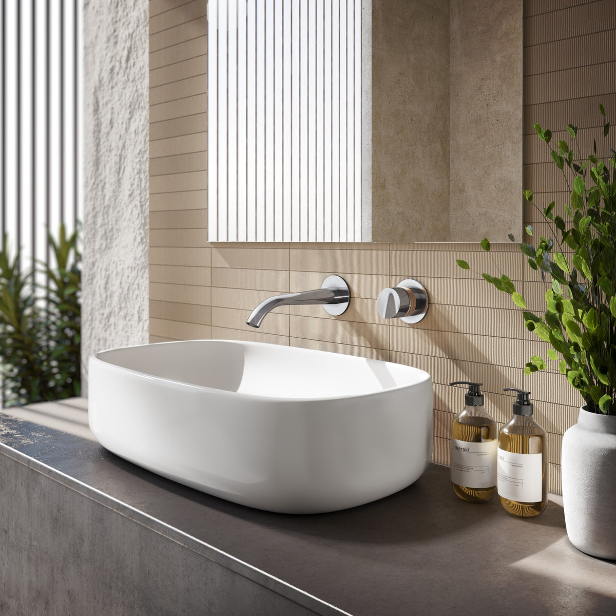 Baril FLORA B47 Single Lever Wall-Mounted Lavatory Faucet, Drain Not Included B47-8100-00L (Baril photo)