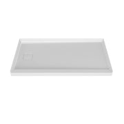 Zitta Magnetic cover cap Shower base 60 x 32, in alcove, drain on the left side, in matte white B6032NREAL5