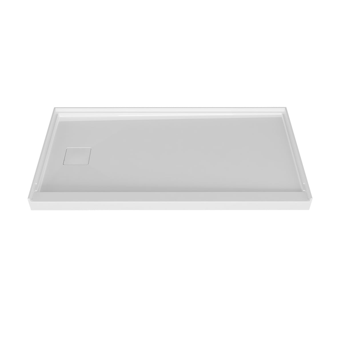 Zitta Magnetic cover cap Shower base 60 x 32, in alcove, drain on the left side, in matte white B6032NREAL5