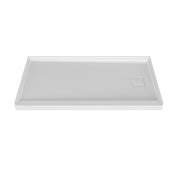 Zitta Magnetic cover cap Shower base 60 x 32, in alcove, drain on the right side, in matte white B6032NREAR5