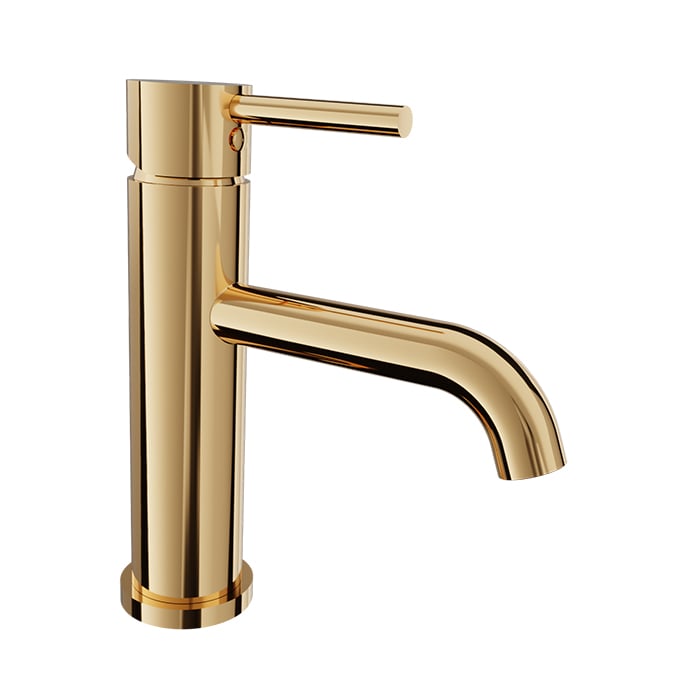 Baril ZIP B66 Single-Hole Lavatory Faucet, Drain Included B66-1010-1PL in Gold