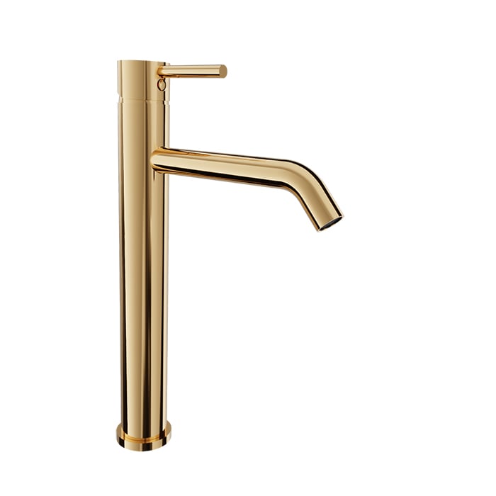 Baril ZIP B66 High Single-Hole Lavatory Faucet, Drain Not Included B66-1020-00L in Gold