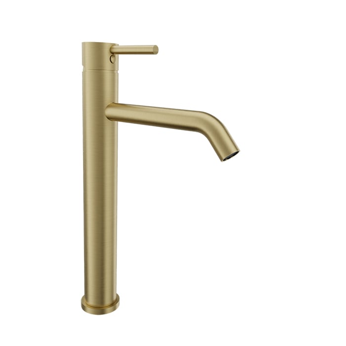 Baril ZIP B66 High Single-Hole Lavatory Faucet, Drain Not Included B66-1020-00L in Satin Brass