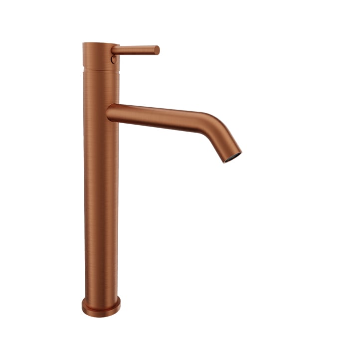 Baril ZIP B66 High Single-Hole Lavatory Faucet, Drain Not Included B66-1020-00L in Satin Copper