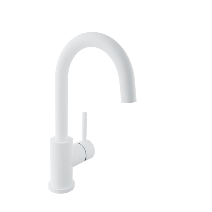 Baril ZIP B66 Single-Hole Lavatory Faucet, Drain Not Included B66-1030-00L in White